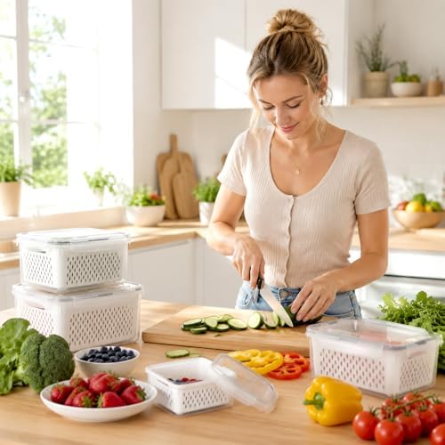 5 PCS Fruit Storage Containers for Fridge Food Storage Containers - Image 4