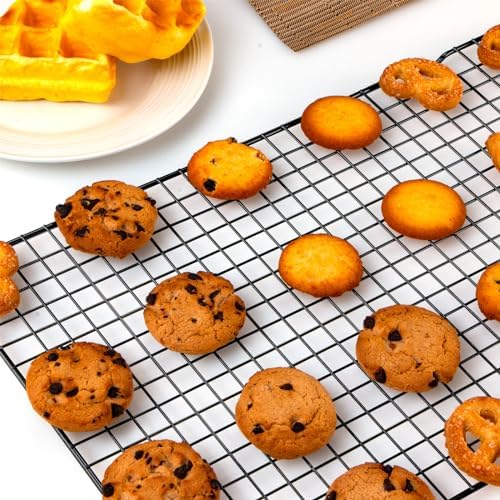 Briout 2PCS Cooling Rack for Cooking and Baking, 16" x 10" Wire Rack, Black - Image 6