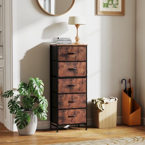 Sweetcrispy 5 Storage Drawer Bedroom Dresser, Tall Dresser for Organizer - Image 2