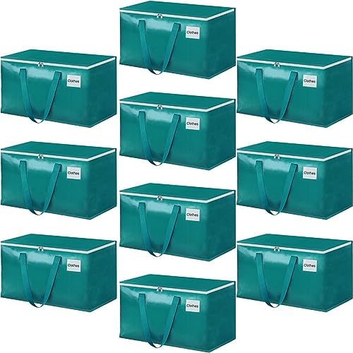 StorageRight Moving Bags, Moving Boxes, 93L 10-Pack Sotrage Totes, Green by StorageRight