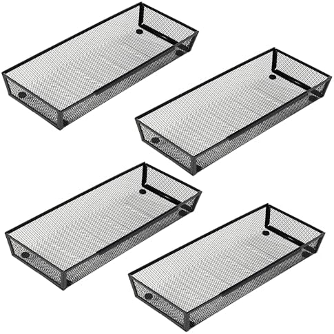 Mesh Tray Silverware Drawer Organizer Utensil Cutlery Tray Office Supplies Organizer for Flatware, Knives,Home,Office, School,Bedroom 15X6'' Black by ihomecooker