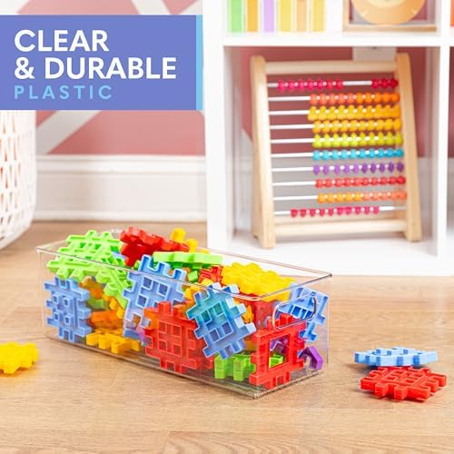 Plastic Food Storage 2 Pack Clear Container Bin with Handles for Organizing Kitchen, Pantry, Fridge, Freezer, Pantry, Bathroom. 14"x6"5" - Image 6