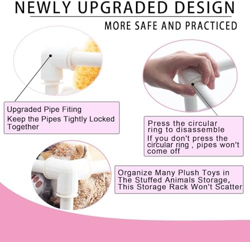Stuffed Animal Storage Pre-Threaded Bungee Push-Lock Toolless Toy Organizer - Image 3
