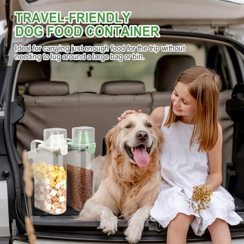 TBMax Rice Container Cereal Storage Container 2 Pack, Kitchen Pantry Dry Food Storage Holder with Easy-Pouring Spout & Handy Cup, Small Pet Dog Cat Food Dispenser for Daily Feeding - Image 4
