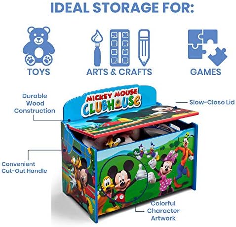 Delta Children Deluxe Toy Box, Disney Mickey Mouse - Image 3