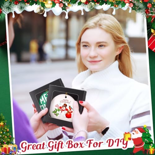 Dunzoom 25 Pcs Christmas Sublimation Blanks Ornament Gift Box, Black - Image 5