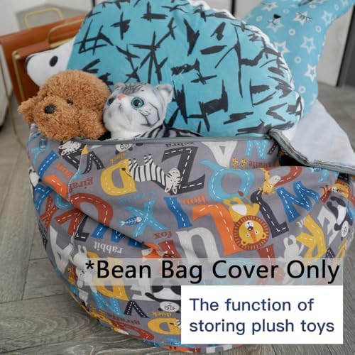 YuppieLife Stuffed Animal Storage Bean Bag Cover, 38" Velvet Toy Organizer - Image 5