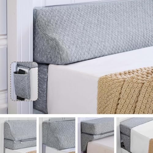 Bed Wedge Gap Filler King Size, Wedge Pillow for Headboard Gap, 76×10×6 in by Couzssyhi