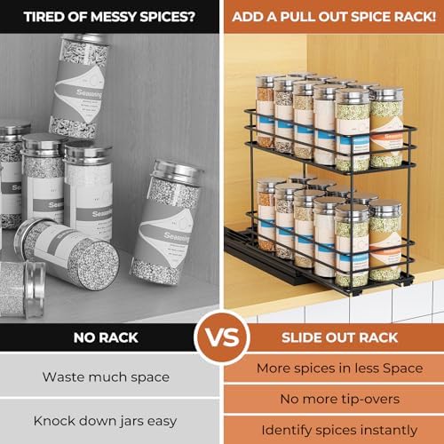 Mystozer Pull Out Spice Rack Organizer for Cabinet, Slide Out Spice Racks - Image 6
