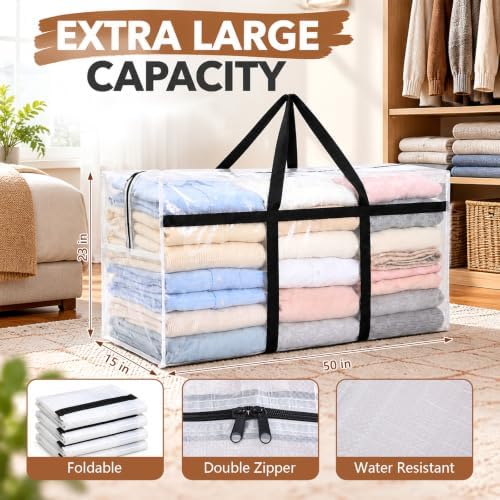 Windyun 4 Pack 75 Gallon Extra Large Moving Bags XXL Heavy Duty Storage Bag - Image 3