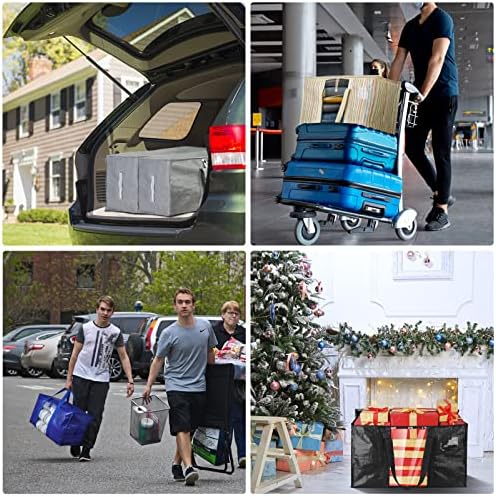 BALEINE 2-Pack Oversized Moving Bags with Reinforced Handles, Heavy-Duty Storage Tote Moving Supplies for Packaging, Camping (Black w/Window, 2-Pack) - Image 6