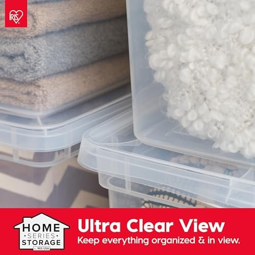 IRIS USA 6-Pack 68 Qt Storage Bins with Lids, Clear, Stackable - Image 4