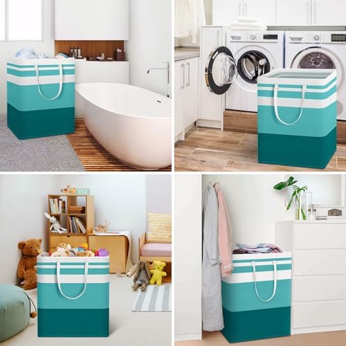 HomeHacks 2 Pack Large Laundry Baskets, Laundry Hampers Bags (Green 125Lx2) - Image 6