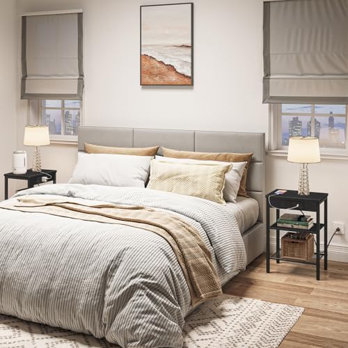 HOOBRO Side Table with Charging Station, Small End Table for Small Space - Image 6
