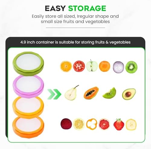 Avocado Saver and Onion Storage - Avocado Keeper Tomato Saver 4-Piece Set Silicone Food Storage Containers & Lemon Garlic Potatoes Saver - Reusable Fruit and Vegetable Storage Containers for Fridge - Image 3