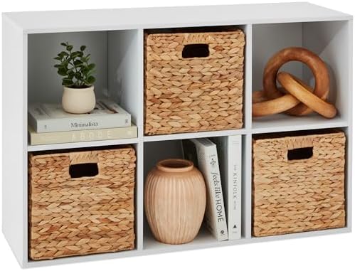 Best Choice Products 6-Cube Storage Organizer, 11in Shelf Opening, Bookcase, Display Shelf, Customizable w/ 3 Removable Back Panels – White by BestChoiceProducts