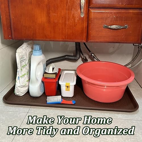 Large Multifunctional Boot Tray 2 Pack Boot Mat Washable Indoor or Outdoor Tray Mat for Shoes Boots Plants Pots Paint Tins Pet Bowls Car Storage, 30 x 15 x 1.2 Inches (Brown) - Image 7