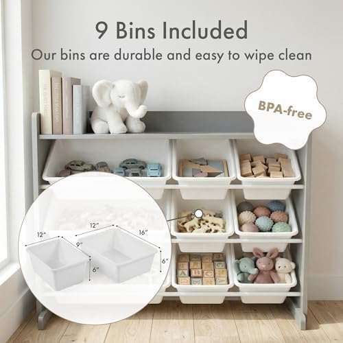 Humble Crew Kids Toy Organizer with Display Shelf, 9 Bins, 3 Tier Storage - Image 5