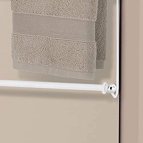 MyGift 3 Tier Over Door Towel Holder White Metal Bathroom Drying Rack - Image 3