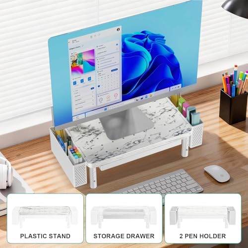 WALI Computer Monitor Stand with Storage and Pen Holder - Image 5