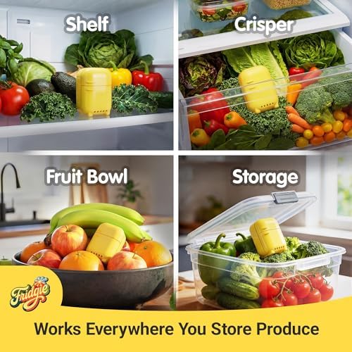 Fridgie Produce Saver, Ethylene Gas Absorber, Fresh Fruit Saver - Yellow - Image 2