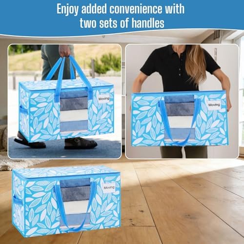 VENO Moving Bags, Wide Open Top, Clear Window, Spring Breeze, 4 Pack - Image 5