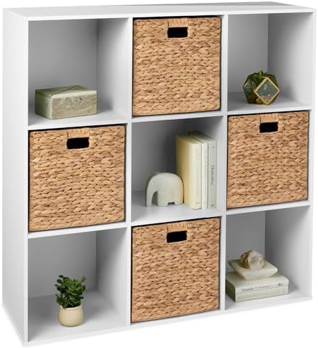 Best Choice Products 9-Cube Storage Organizer, 13.5in Shelf Opening, Bookcase, Display Shelf, Customizable w/ 3 Removable Back Panels – White by BestChoiceProducts