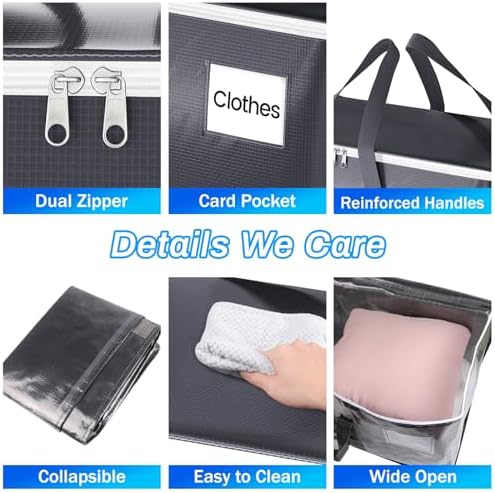ElegantArray 8 Pack Moving Bags Heavy Duty, Moving Boxes, Storage Bags with Zipper & Handles & Tag for College & Dorm Moving Supplies Grey Laundry Hamper Bag, Foldable Space-saving Totes (93L, Grey) - Image 4