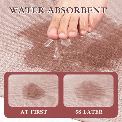 chakme Bathroom Rugs Mat 59x25, Ultra Thin Non Slip Bath Mat Large Quick Dry Absorbent Bath Mat for Bathroom Floor, (Pink, 59"x25") - Image 3
