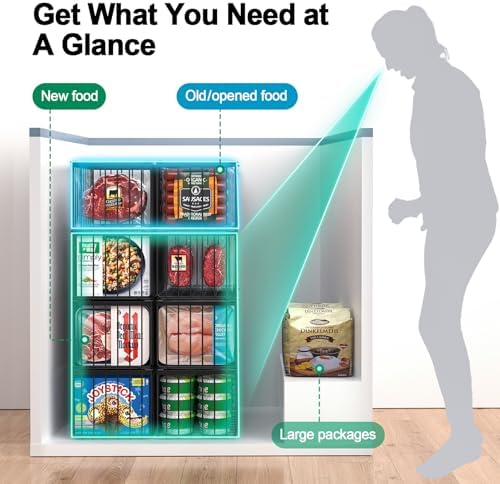 Freezer Organizer Bins, 6 Pack Big Baskets for 5/ 7 Cu.FT Deep Freezer - Image 5