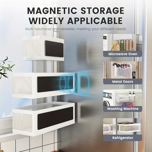 1 Pcs Magnetic Spice Rack For Refrigerator, White, 13.8''L*5.1''W*3.9''H - Image 6