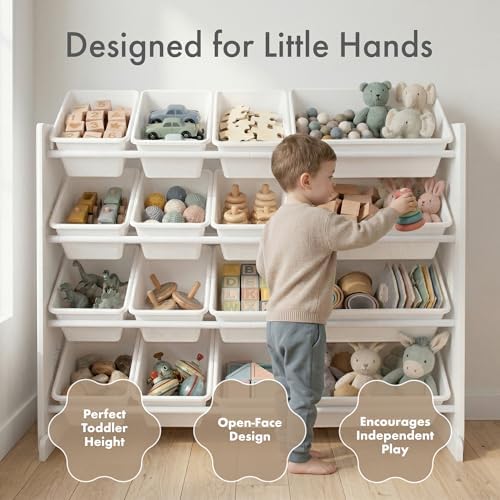 Humble Crew Kids Toy Organizer with 16 Bins, 4 Tier Storage for Playroom - Image 2