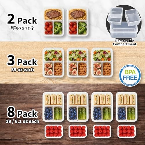 KIGI Food Storage Container Set for Meal Prep & Lunch, 0.7/4.7 Cup, 8 Pack - Image 7