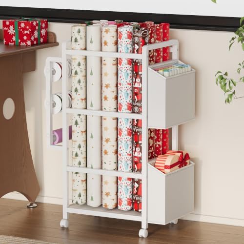 NinPeen Gift Wrapping Paper Organizer&Storage Cart with Slap Bracelets - Image 6