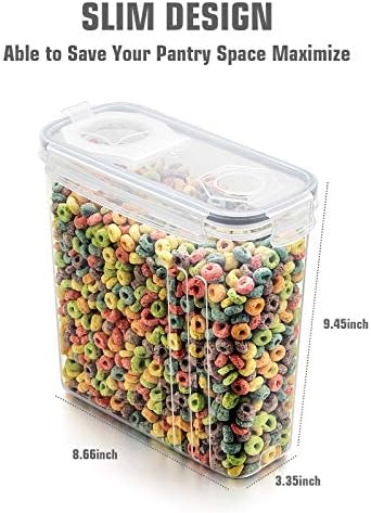 Wildone Cereal Storage Containers Set, Large BPA Free Plastic Airtight Food Storage Containers 4L /135.3oz for Flour, Sugar, 6 Piece Set Cereal Dispensers with 20 Labels & Marker, Grey - Image 4