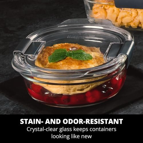 Rubbermaid Brilliance® Glass Round Leak-Proof 6-Piece Set Food Storage Containers, Food Containers with Lids, Meal Prep Containers - Image 5