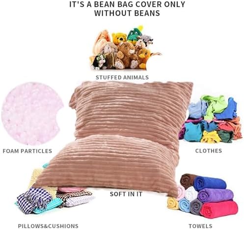 Kisoy Stuffed Animal Storage Bean Bag Bed Cover (No Filler) Washable - Image 6