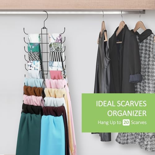 Metal Scarf Hanger, Hanging Scarf Organizer for Closet, Holds 40 Scarves - Image 2