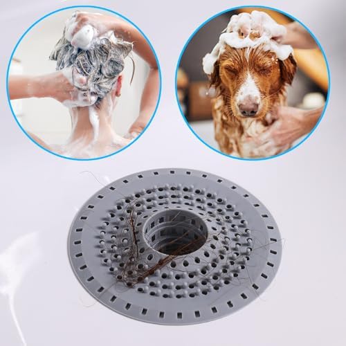 Bathtub Drain Hair Catcher, Silicone Tub Hair Catcher Drain Protector Strainer, Collapsible Shower Hair Drain Catcher Strainer for 1.48'' to 1.75'' Regular Drains, 3PCS - Image 5