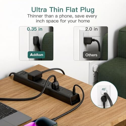 Power Strip Surge Protector with 6 AC Outlets 4 USB Ports (2 USB-C) - Image 4