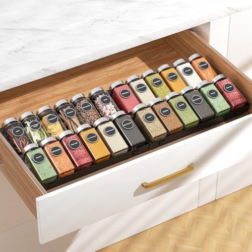 RCHYFEED 4 Pack Spice Drawer Organizer (Need 3.5" Deep Drawer) by RCHYFEED