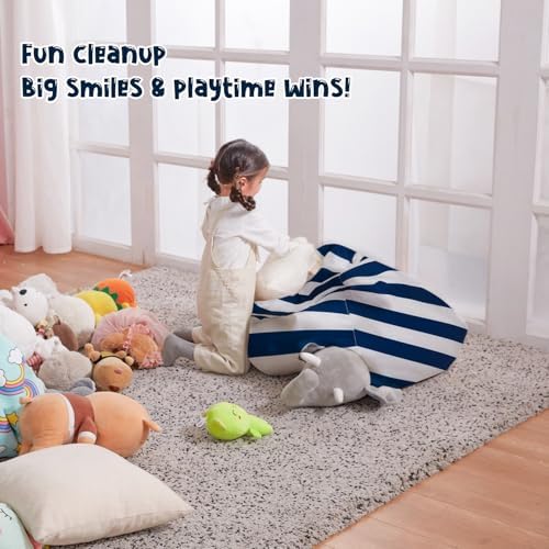 Stuffed Animal Storage Bean Bag Chair Cover Only for Kids Girls Toddler, Large Beanbag Chair Without Filling for Organizing Children Soft Plush Toys - Image 5