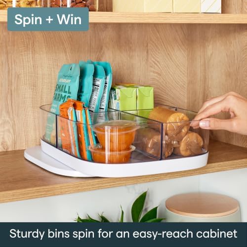 YouCopia MagicTrack Turntable with 4 Bins, Rectangle Lazy Susan Organizer - Image 2