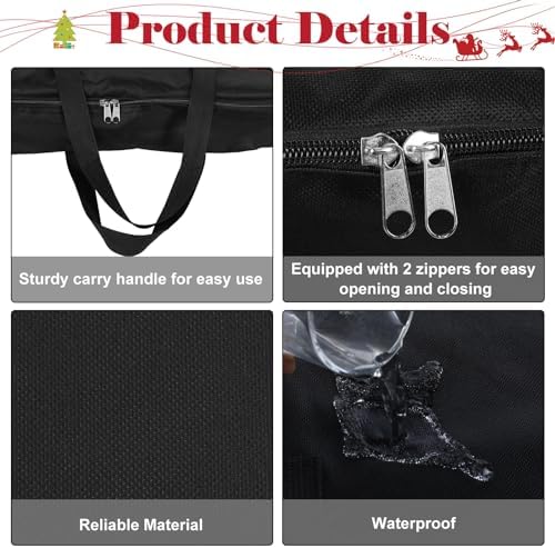 Oudain Pop up Christmas Tree Storage Bag Large, 30 x 30 x 4.3 Inch, Black - Image 3