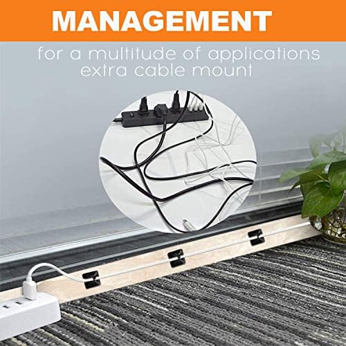 50 Pack 1.5 inch Zip Tie Adhesive Mounts Self Adhesive Cable Tie Base Holders with Multi-Purpose Tie wire clips with screw hole,Anchor stick on wire holder with 8 inch zip ties（Black） - Image 5
