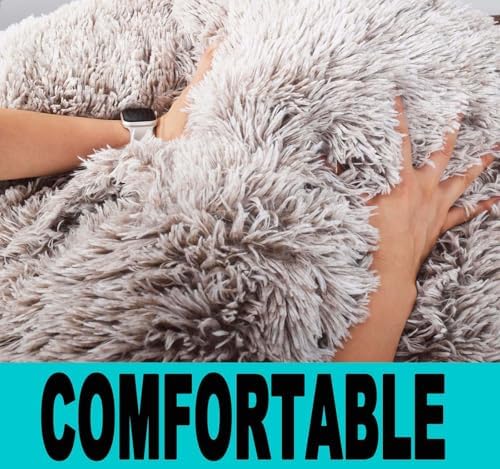 Fluffy Stuffed Animal Storage Bean Bag Chair Cover (No Filler), Faux Fur Comfy Bean Bag Cover for Organizing Plush Toys or Textile, for Adults Teens Kids Girls, Heather Camel - Image 7