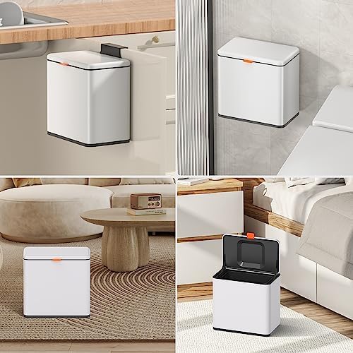 Mbillion 1.05 Gal White Hanging Stainless Steel Compost Bin - Image 6