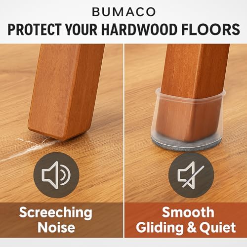 BUMACO Chair Leg Floor Protectors for Hardwood Floors Anti-Scratch 20 Pack - Image 3