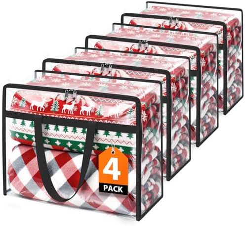 SpaceTrove Clear Storage Bags, 4-Pack Under Bed and Closet Organizers 60L by Unknown