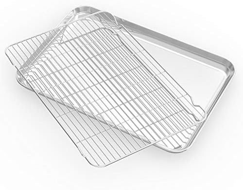 Baking Sheet with Cooling Rack and Silicone Baking Mat, 20 Inch Stainless Steel Bakeware, Healthy & Nontoxic & Rustproof & Easy Clean & Dishwasher Safe - Image 5